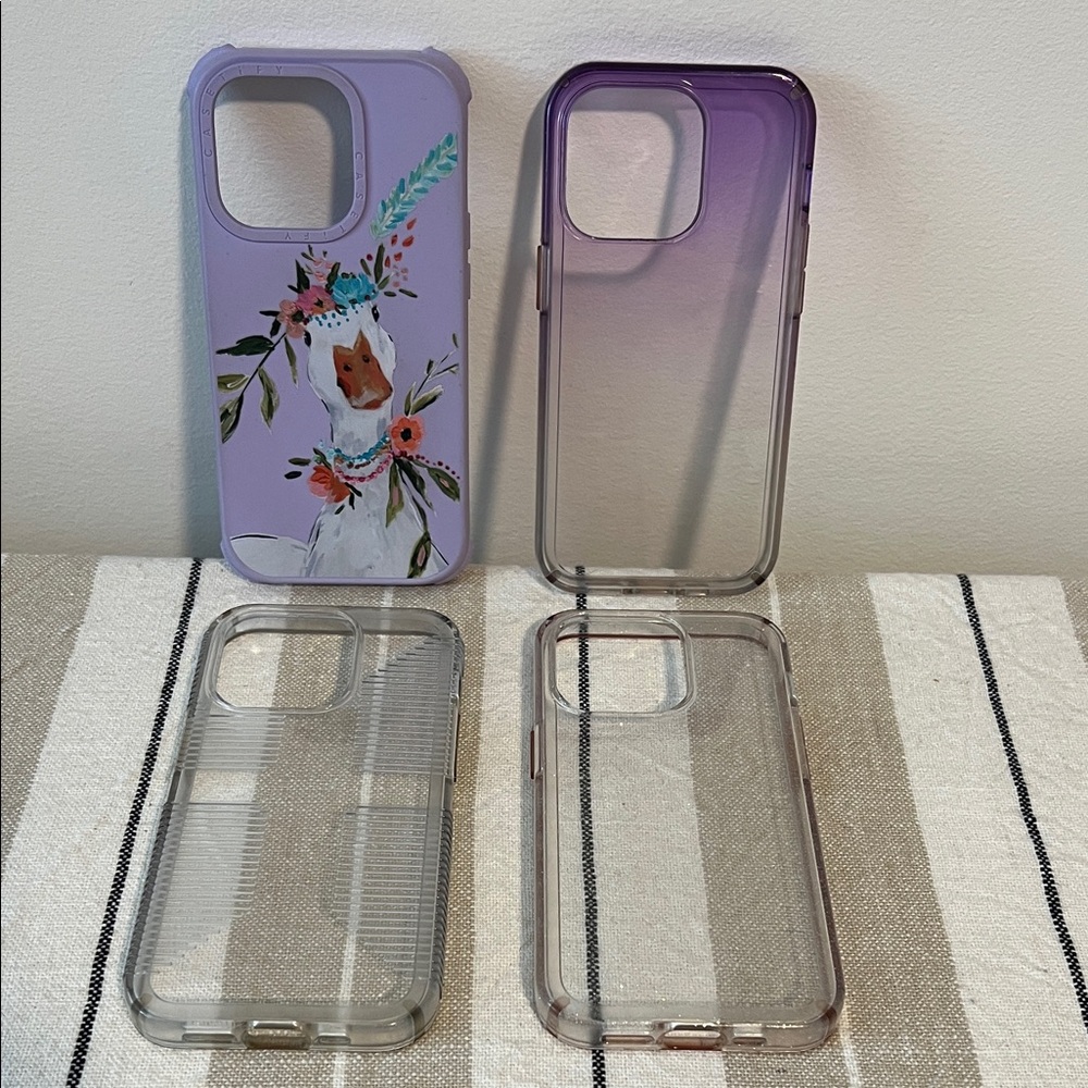 Casetify Boho Duck and Speck iPhone 14 Pro cases